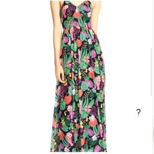 Betsy Johnson Mesh Halter Maxi, Raven Black, Size Small